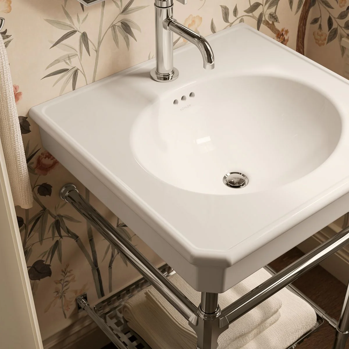 KOHLER K-38224-1 Claude 24" rectangular pedestal/console table bathroom sink - Image 3