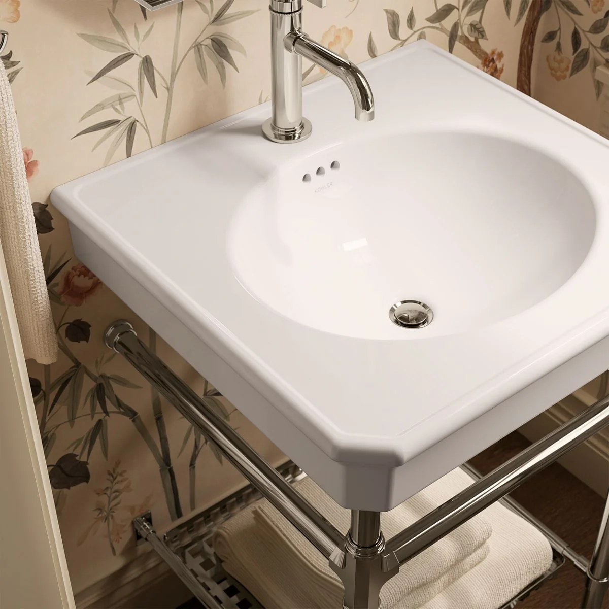 KOHLER K-38224-1 Claude 24" rectangular pedestal/console table bathroom sink - Image 9