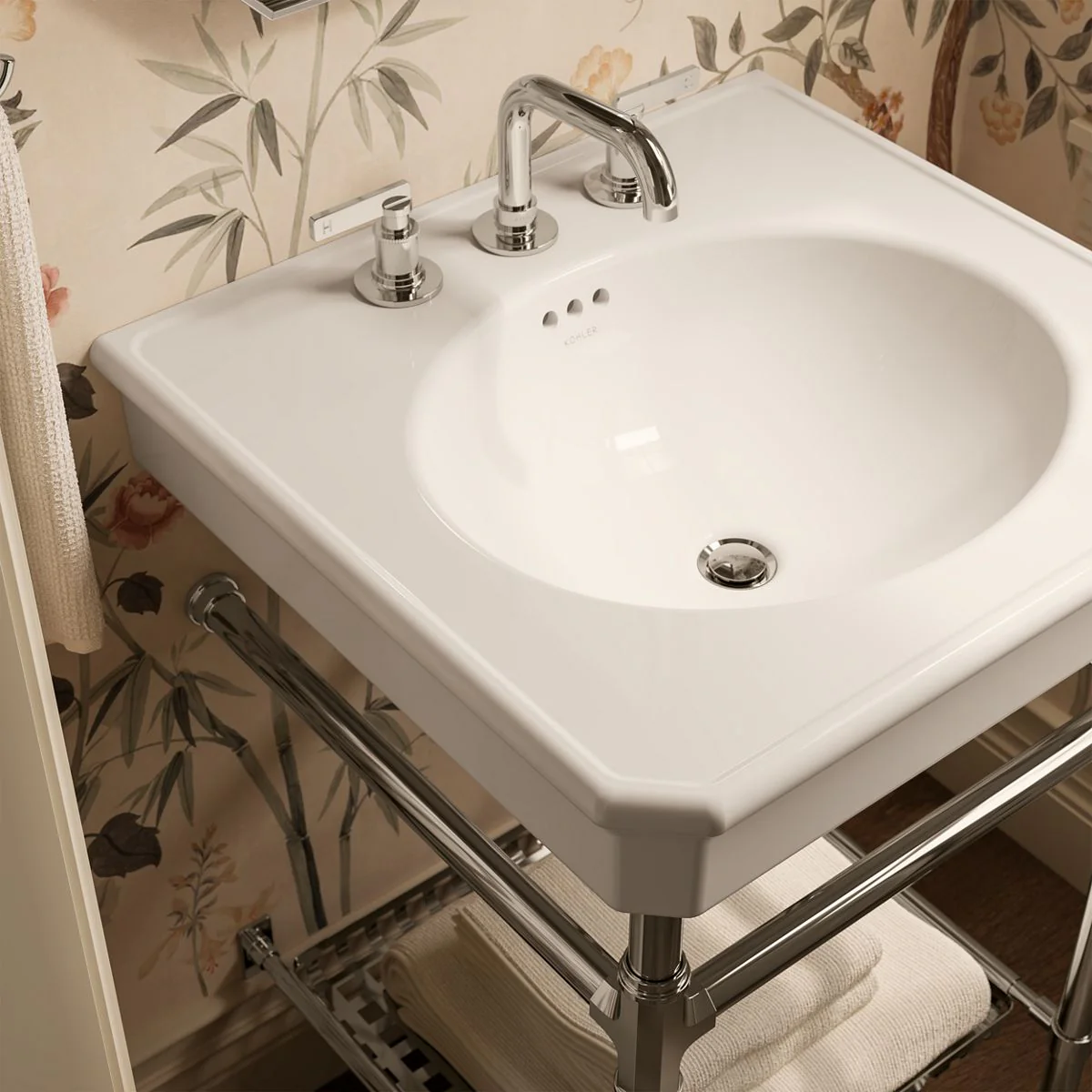 KOHLER K-38224-8 Claude 24" rectangular pedestal/console table bathroom sink - Image 3