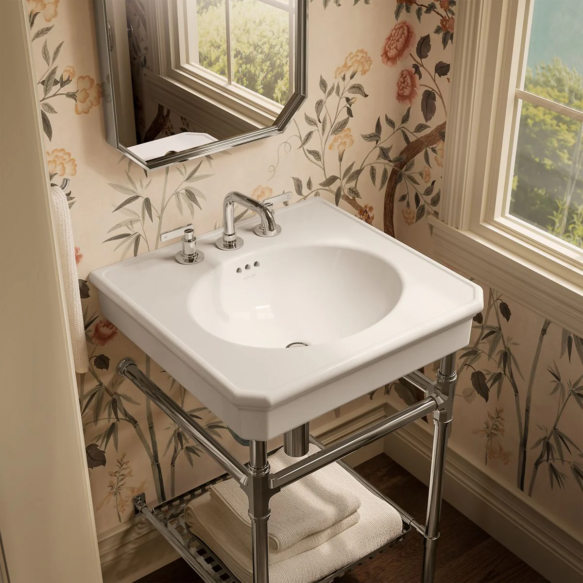 KOHLER K-38224-8 Claude 24" rectangular pedestal/console table bathroom sink - Image 4