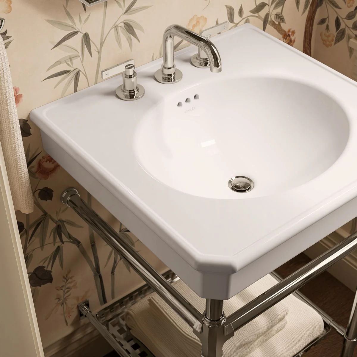 KOHLER K-38224-8 Claude 24" rectangular pedestal/console table bathroom sink - Image 9