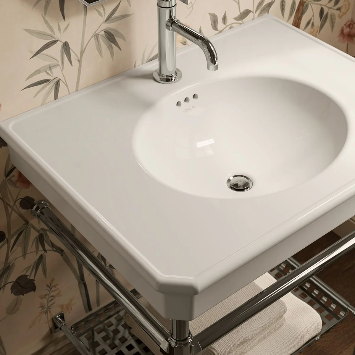 KOHLER K-38225-1 Claude 30" rectangular pedestal/console table bathroom sink - Image 3