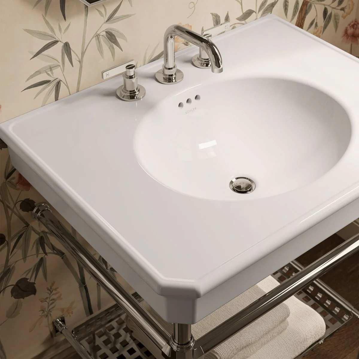 KOHLER K-38225-8 Claude 30" rectangular pedestal/console table bathroom sink - Image 9