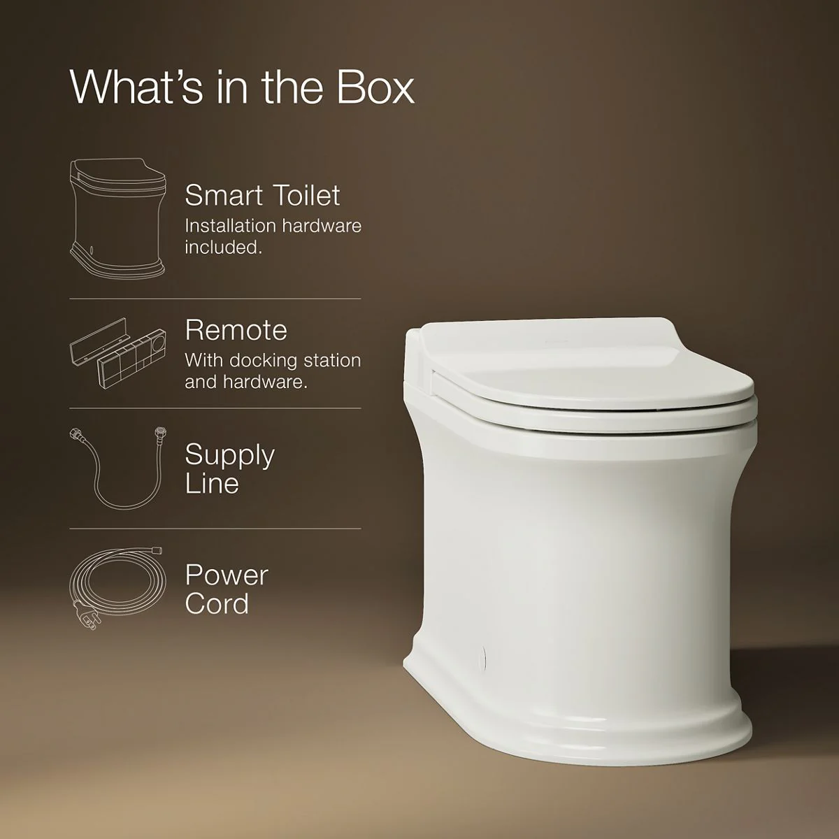 KOHLER K-38493 Claude One-piece elongated smart toilet, dual-flush - Image 4