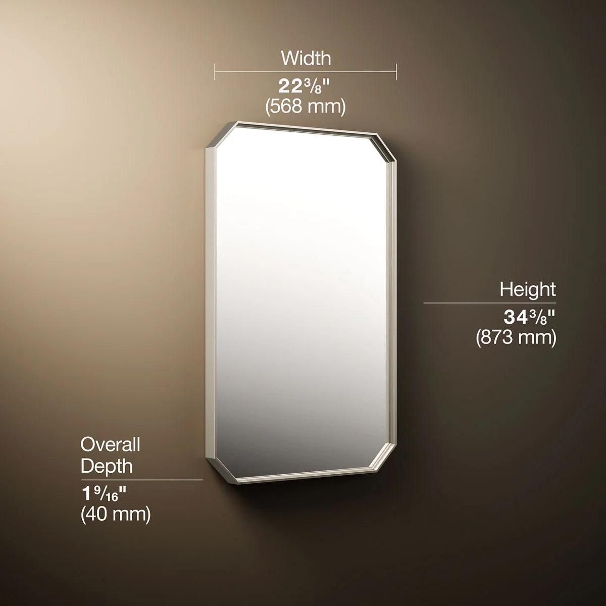 KOHLER K-39337 Claude 22" x 34" rectangular framed mirror - Image 12