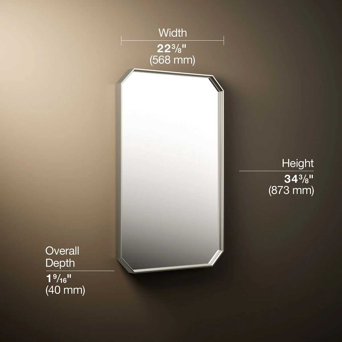 KOHLER K-39337 Claude 22" x 34" rectangular framed mirror - Image 15