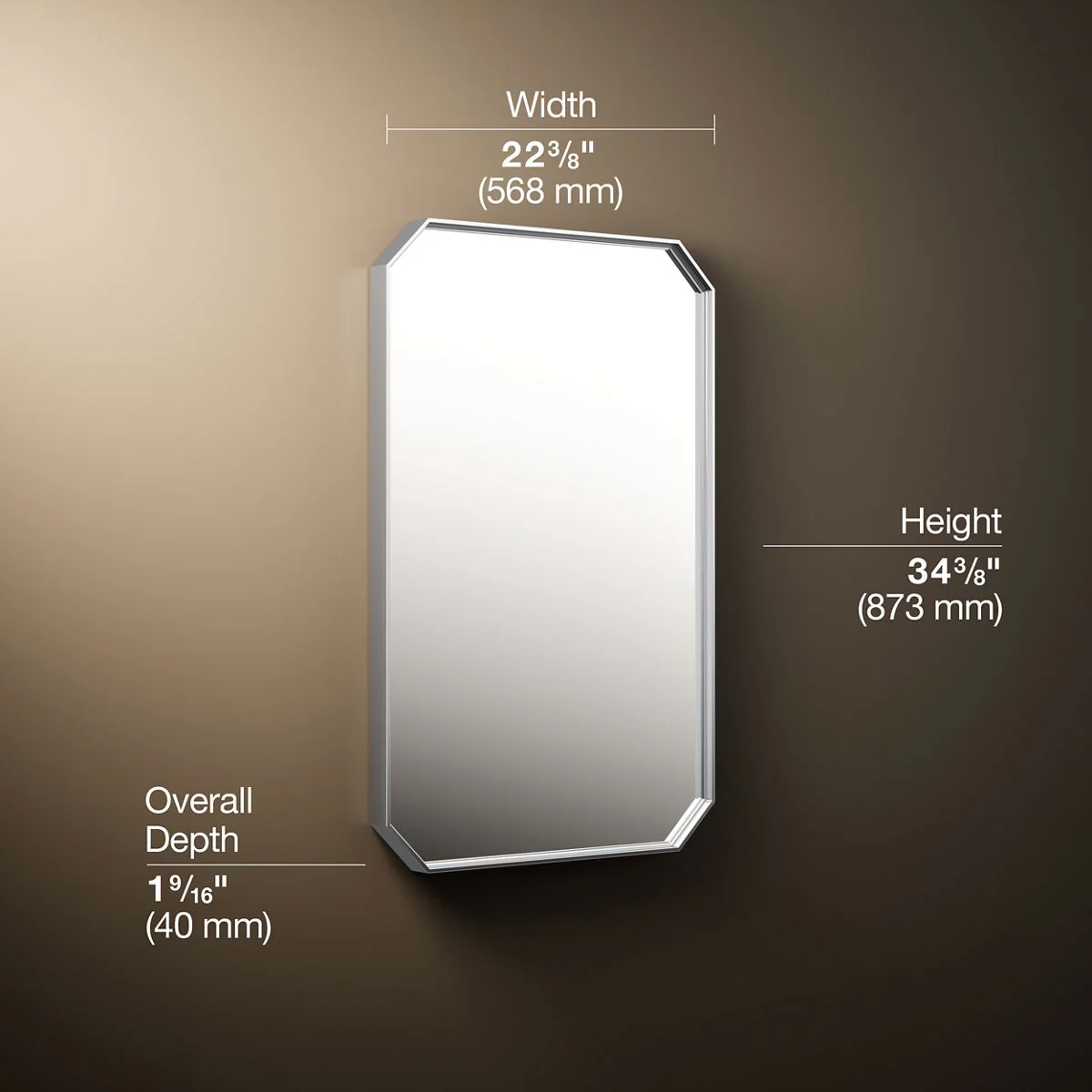 KOHLER K-39337 Claude 22" x 34" rectangular framed mirror - Image 6