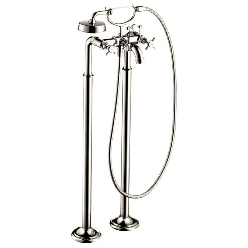 AXOR 16547001 Montreux Roman Tub Filler Faucet Free Standing with Diverter 5 Techniflex Hose and 2.5 GPM Single Function Hand Shower Less Valve in Chrome - Image 3