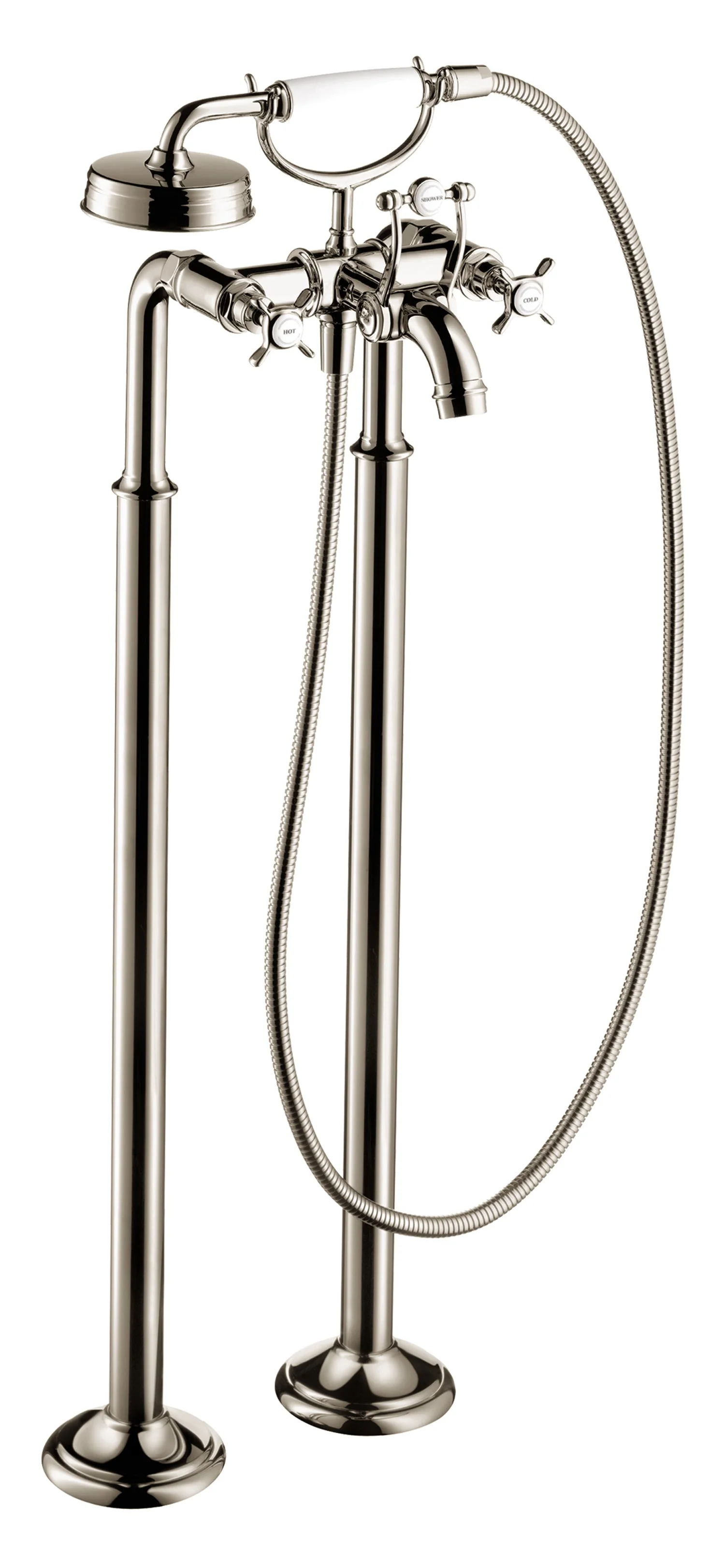 AXOR 16547001 Montreux Roman Tub Filler Faucet Free Standing with Diverter 5 Techniflex Hose and 2.5 GPM Single Function Hand Shower Less Valve in Chrome - Image 4