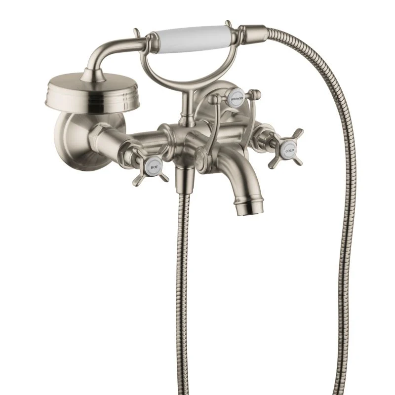 AXOR 16540001 Montreux Roman Tub Filler Faucet Wall Mounted with Diverter Metal Cross Handles and 2.5 GPM Single Function Hand Shower Less Valve in Chrome - Image 2