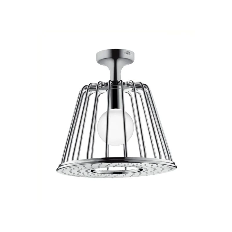 AXOR 26032001 Nendo Ceiling 1 2.5 GPM 1-Jet Rain Shower Head with LED Light Bulb and Shower Arm