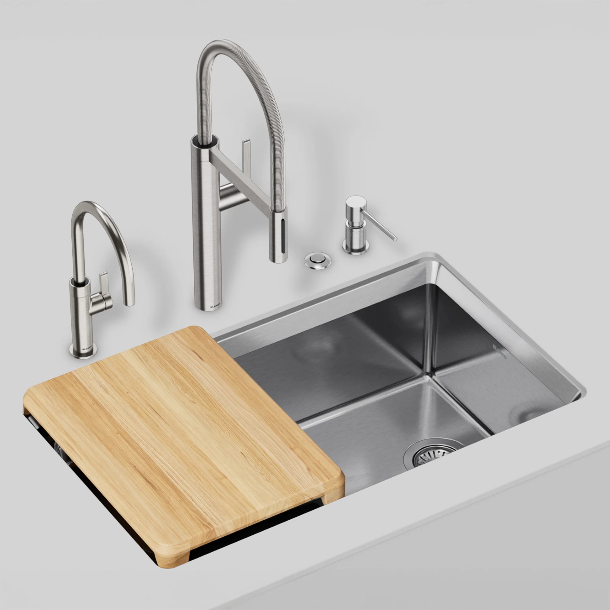 BLANCO Inteos 33" Single Bowl Reversible Undermount Stainless Steel Workstation Kitchen Sink - Image 3