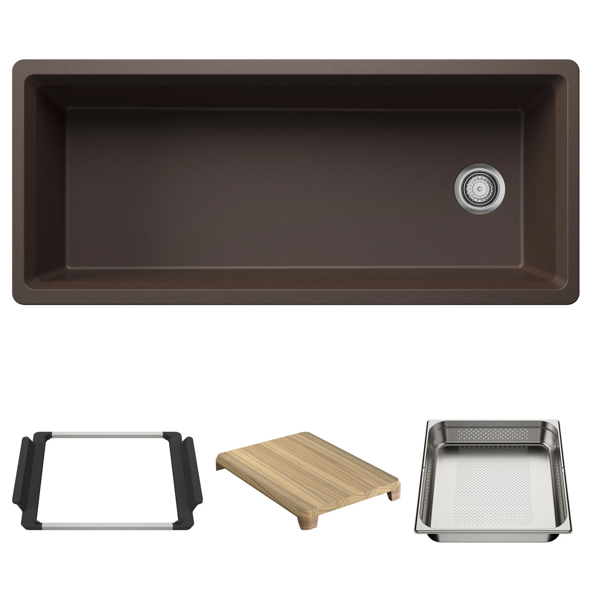 BLANCO Inteos SILGRANIT 45" Single Bowl Reversible Undermount Workstation Kitchen Sink - Image 2
