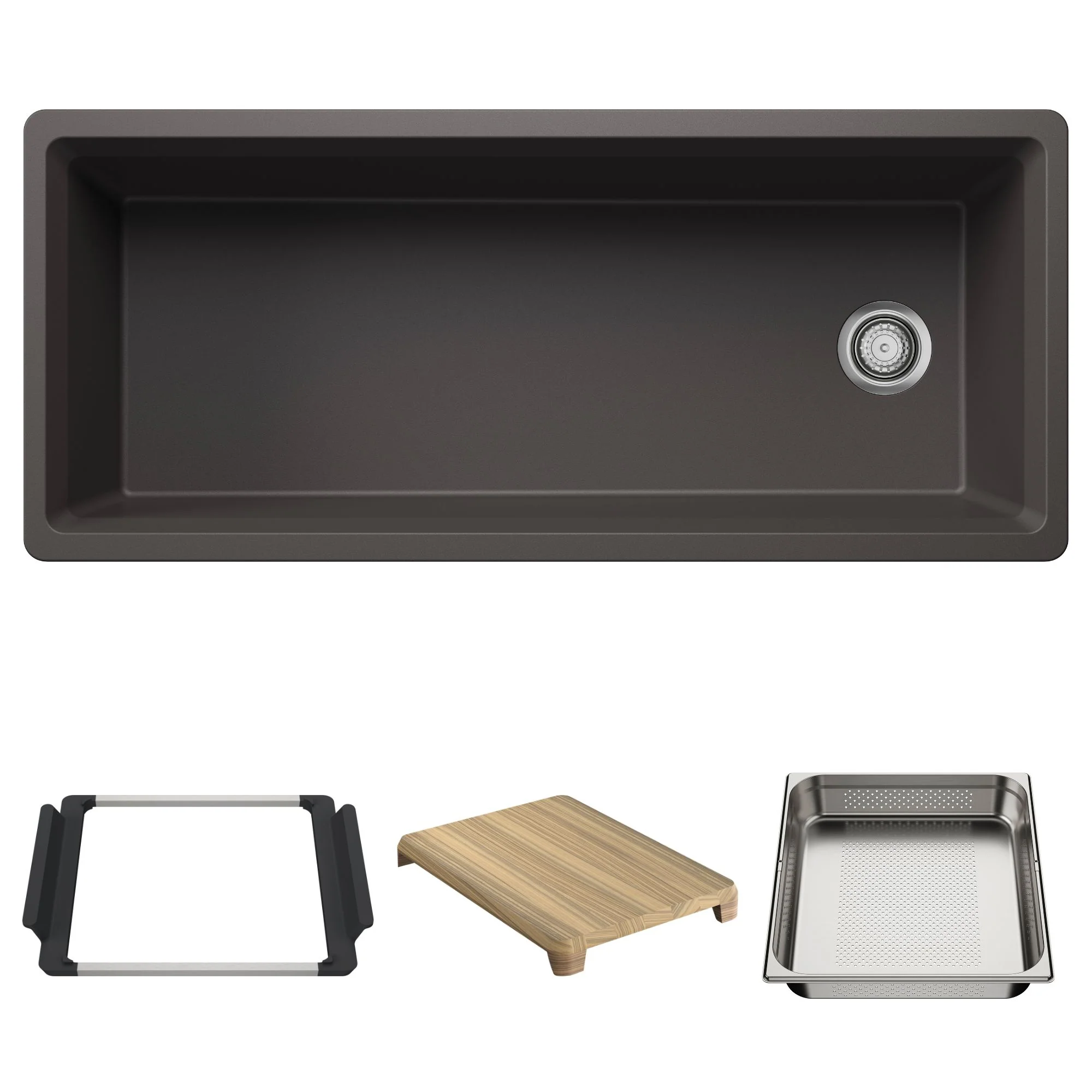 BLANCO Inteos SILGRANIT 45" Single Bowl Reversible Undermount Workstation Kitchen Sink - Image 6