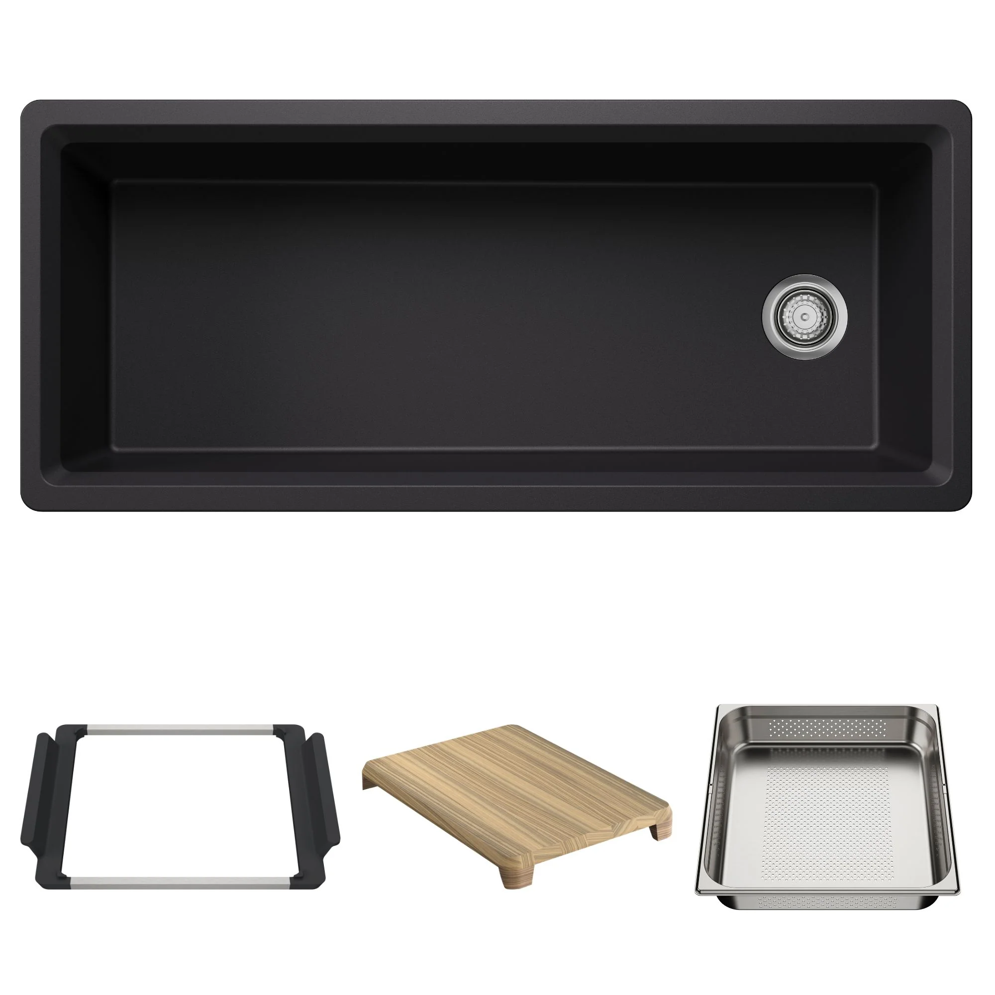 BLANCO Inteos SILGRANIT 45" Single Bowl Reversible Undermount Workstation Kitchen Sink - Image 8