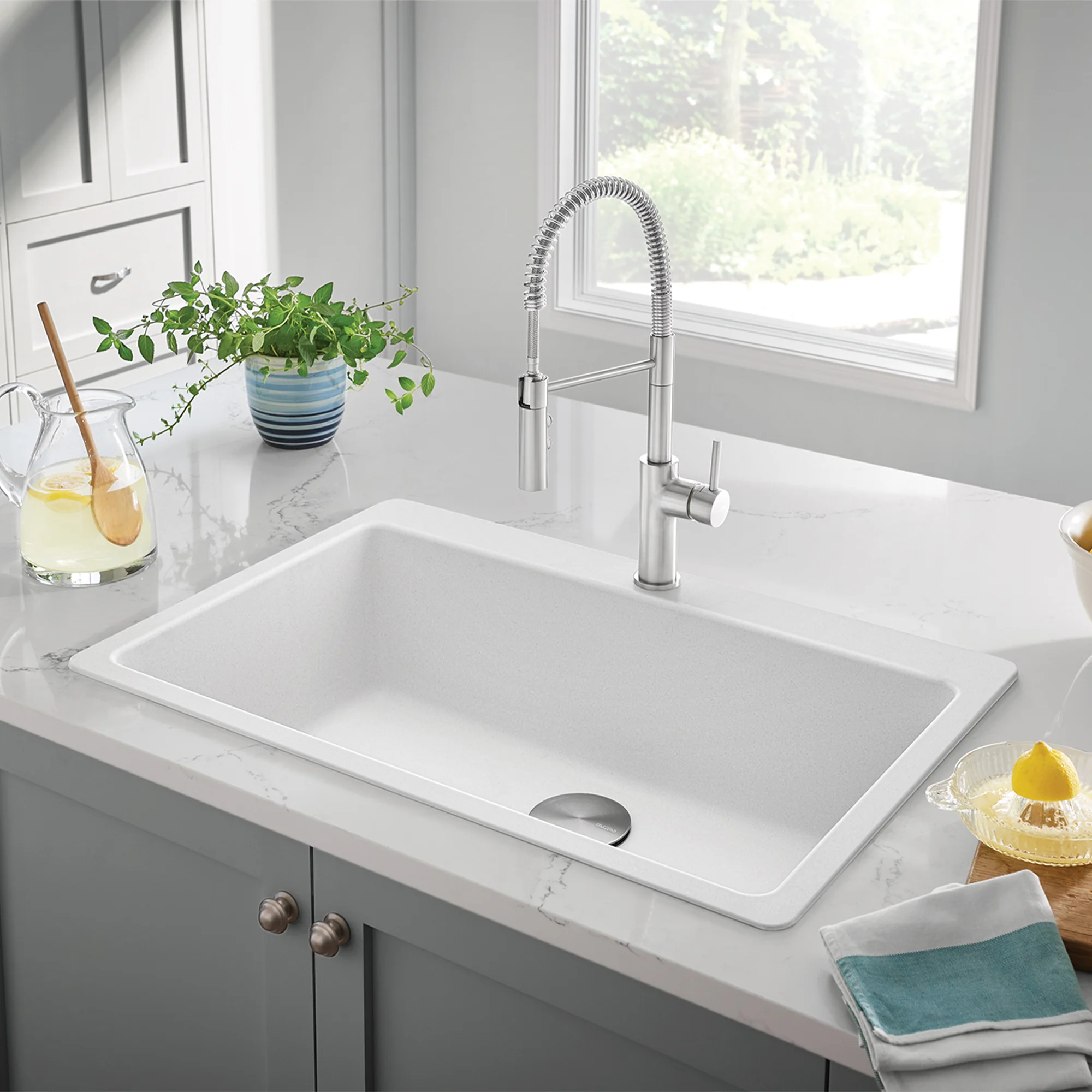 BLANCO Liven SILGRANIT 33" Super Single Dual Mount Kitchen Sink - Image 13