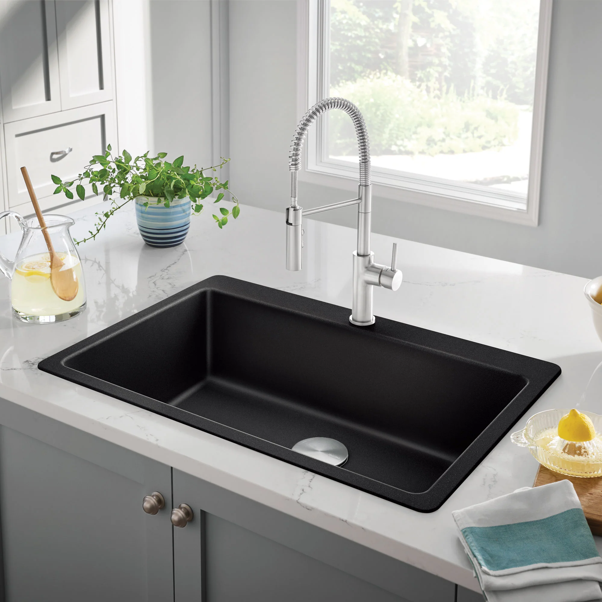 BLANCO Liven SILGRANIT 33" Super Single Dual Mount Kitchen Sink - Image 9