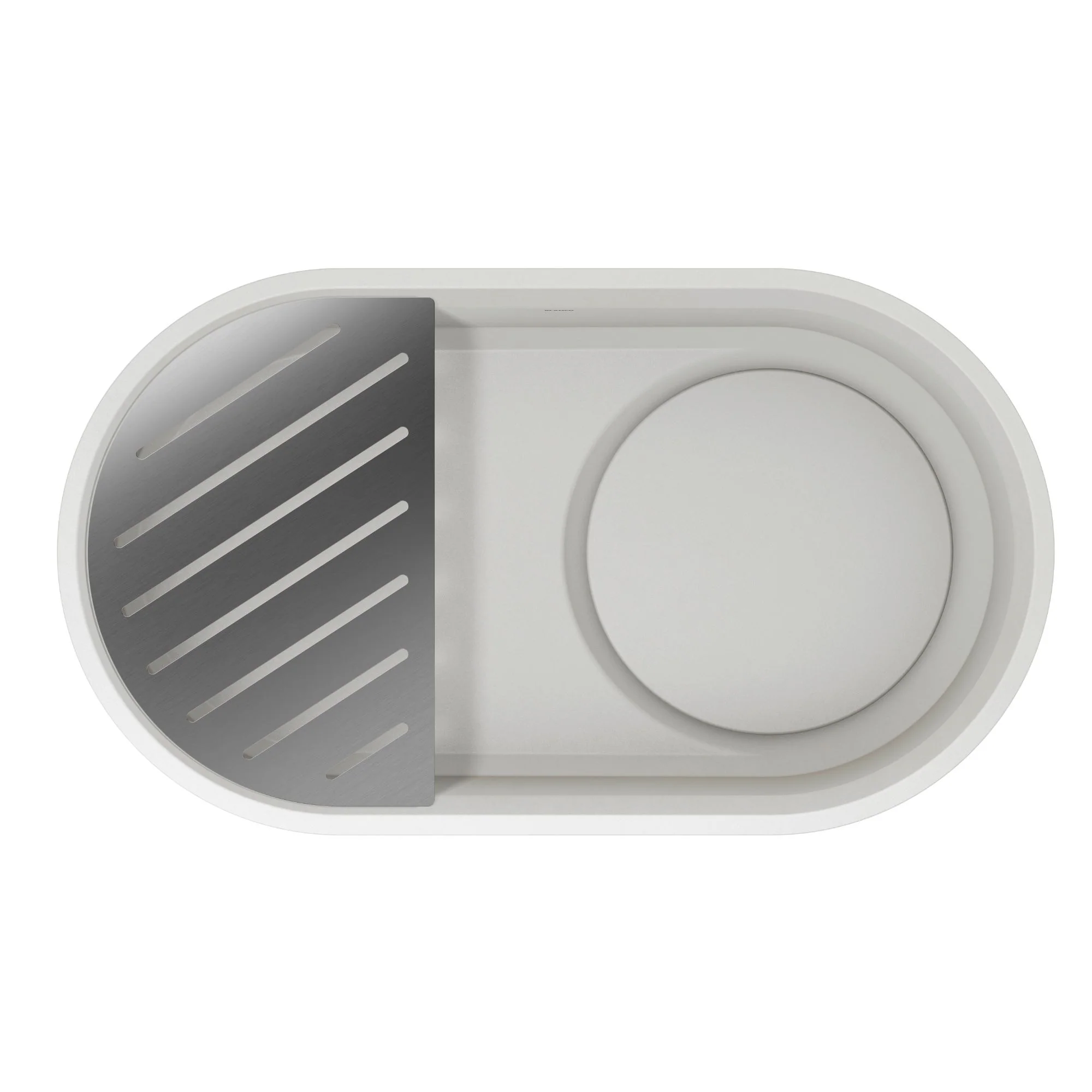 BLANCO Oovalon Drain & Accessory Bundle - Includes Top Grid, Basket Strainer and Drain Button - Brushed Stainless Steel - Image 2