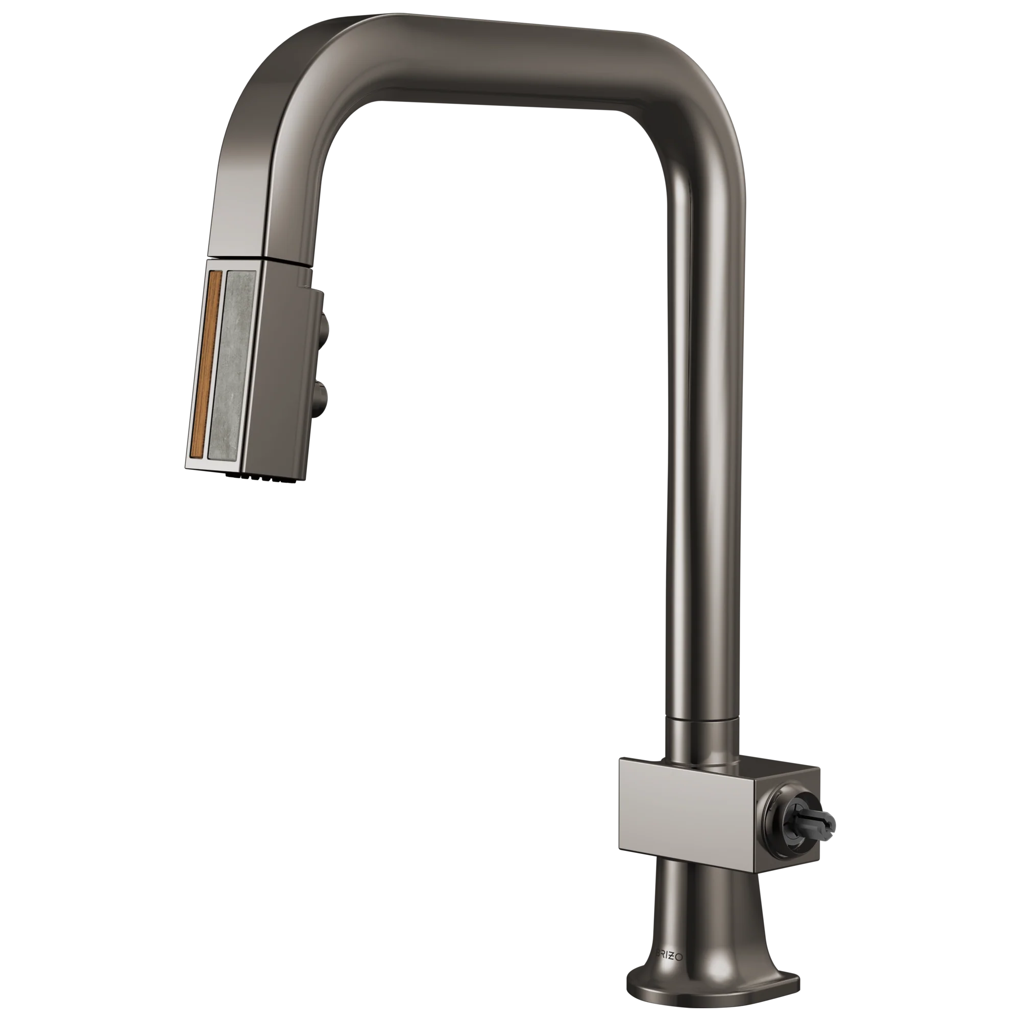 Brizo Frank Lloyd Wright 63023LF Pull-Down Kitchen Faucet with Square Spout and Wood/Concrete Wand - Less Handle