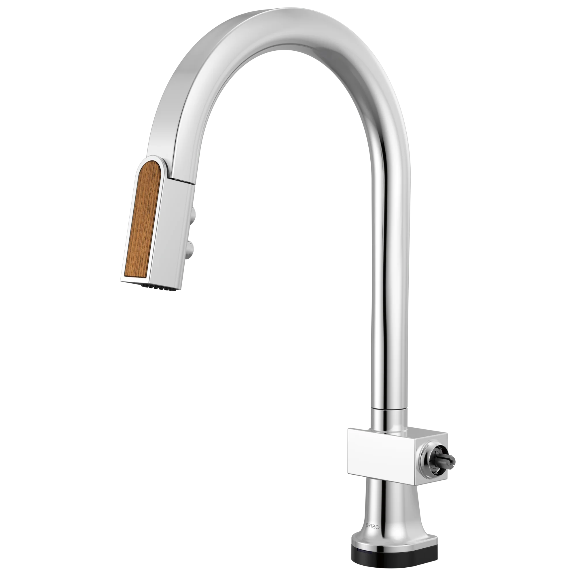 Brizo Frank Lloyd Wright 64022LF SmartTouch Pull-Down Kitchen Faucet with Arc Spout and Wood Wand - Less Handle