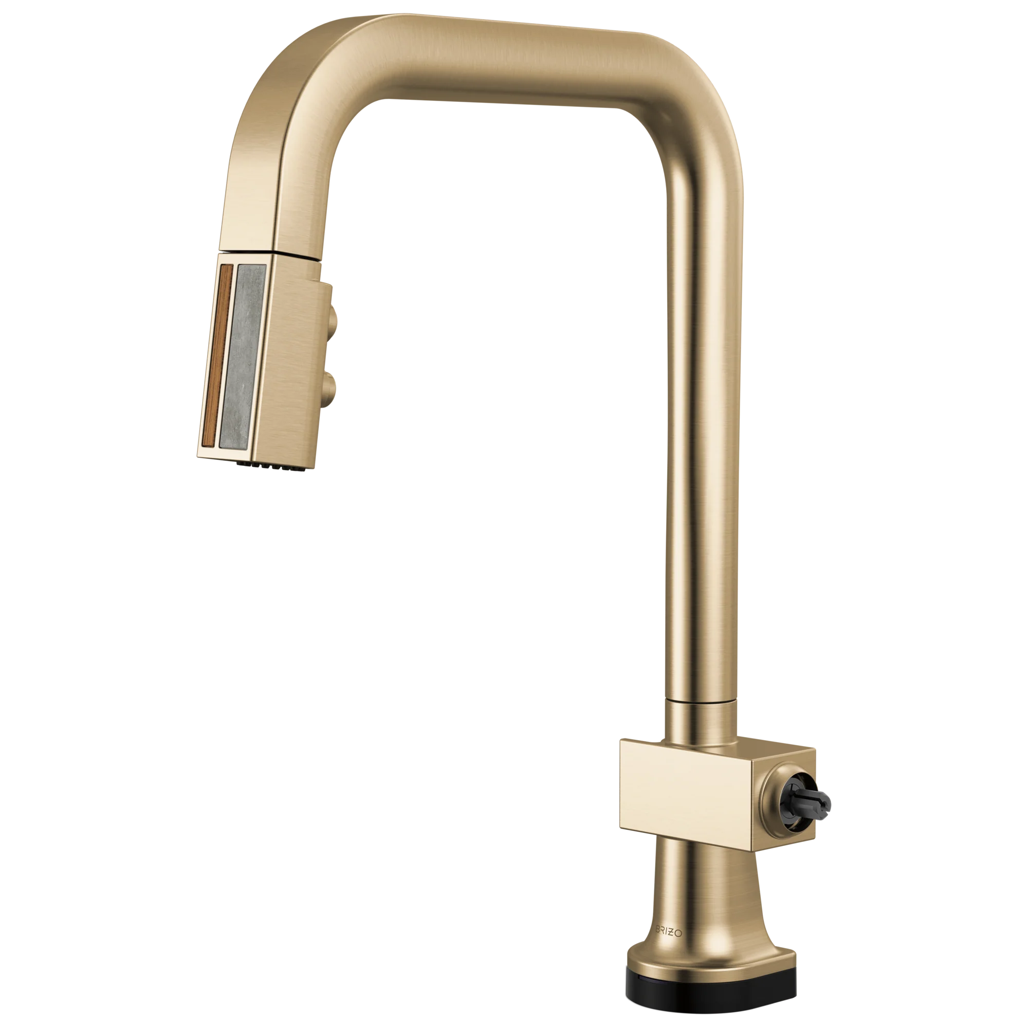 Brizo Frank Lloyd Wright 64023LF SmartTouch Pull-Down Kitchen Faucet with Square Spout and Wood/Concrete Wand - Less Handle