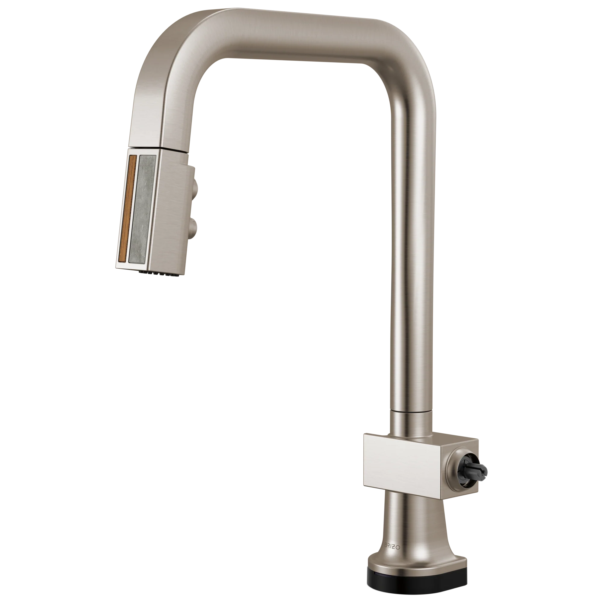 Brizo Frank Lloyd Wright 64023LF SmartTouch Pull-Down Kitchen Faucet with Square Spout and Wood/Concrete Wand - Less Handle
