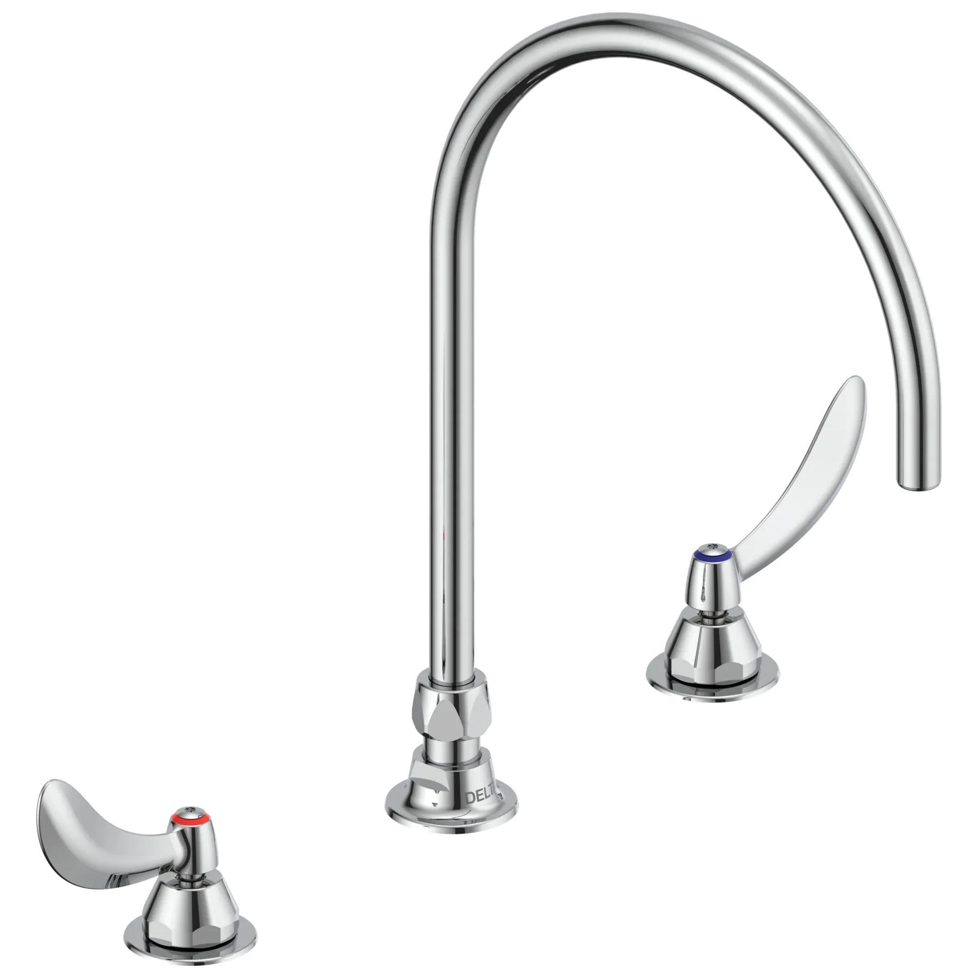 Commercial 23C6 23C674 Two Handle Widespread Bathroom Faucet with Gooseneck Spout - Less Pop-Up