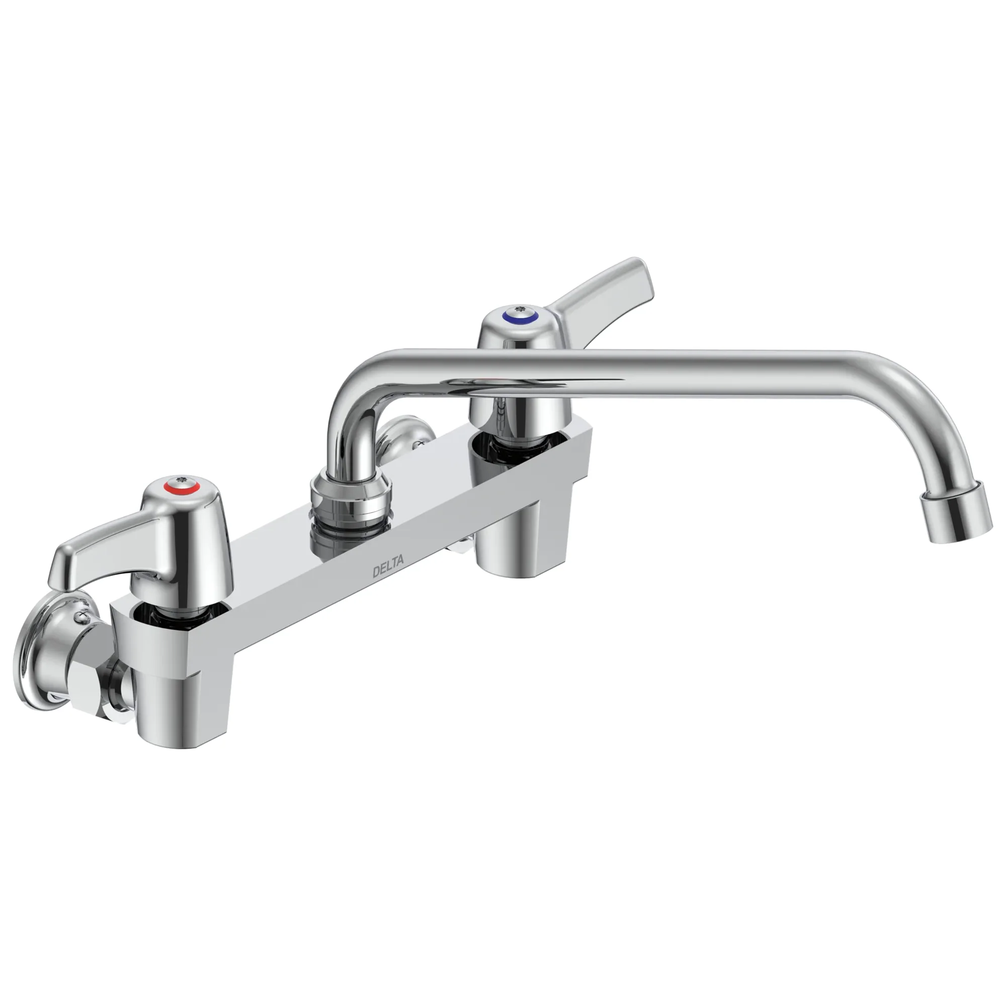 Commercial 28C / T9 28T4433 Two Handle 8 In Wallmount Service Sink Faucet with Tube Spout