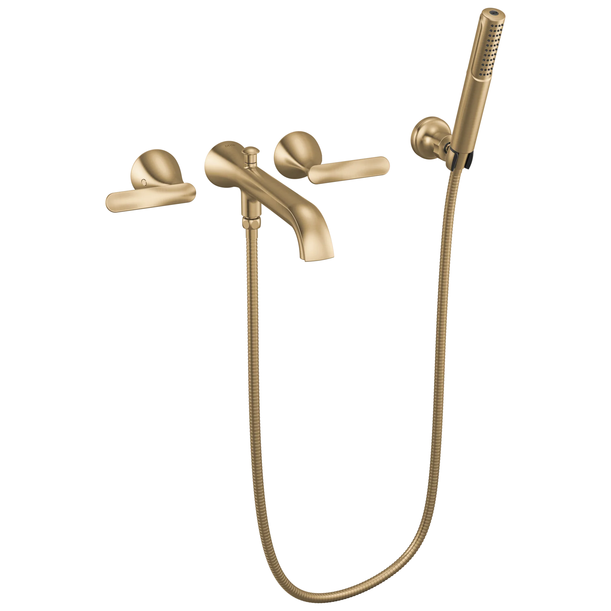 Delta Bonacci T5745 Two Handle Wall Mount Tub Filler Trim with Hand Shower