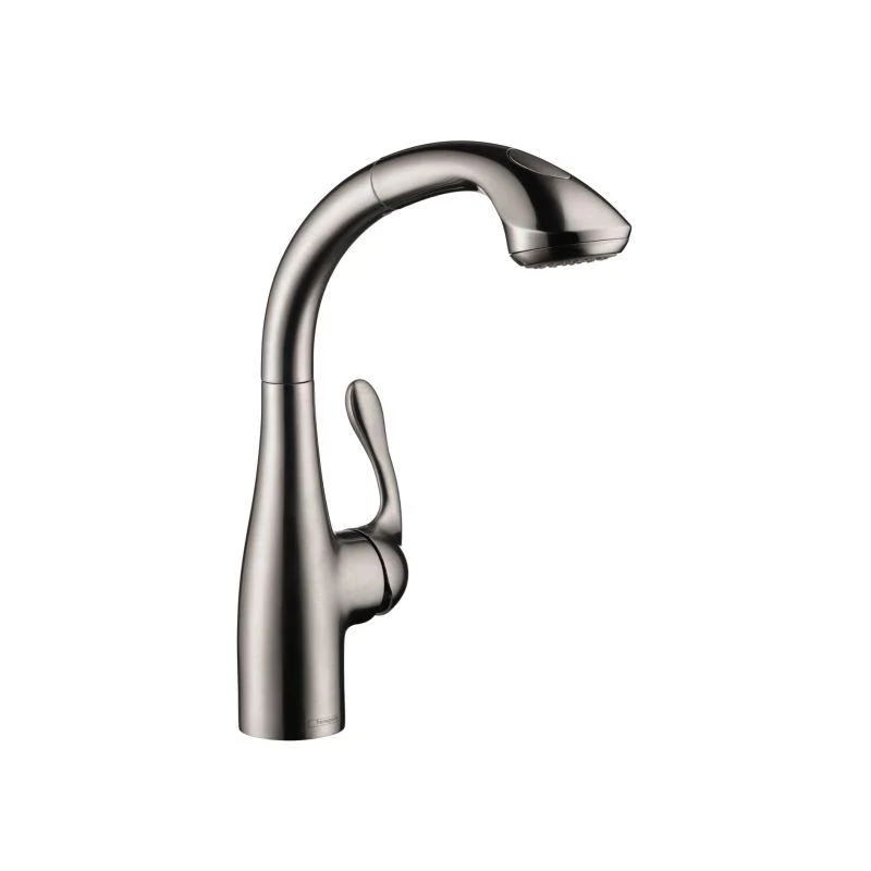 hansgrohe 06461000 Allegro E Single Handle Deck Mounted 2-Spray Semi-Arc Pull-Out Kitchen Faucet in Chrome - Image 2