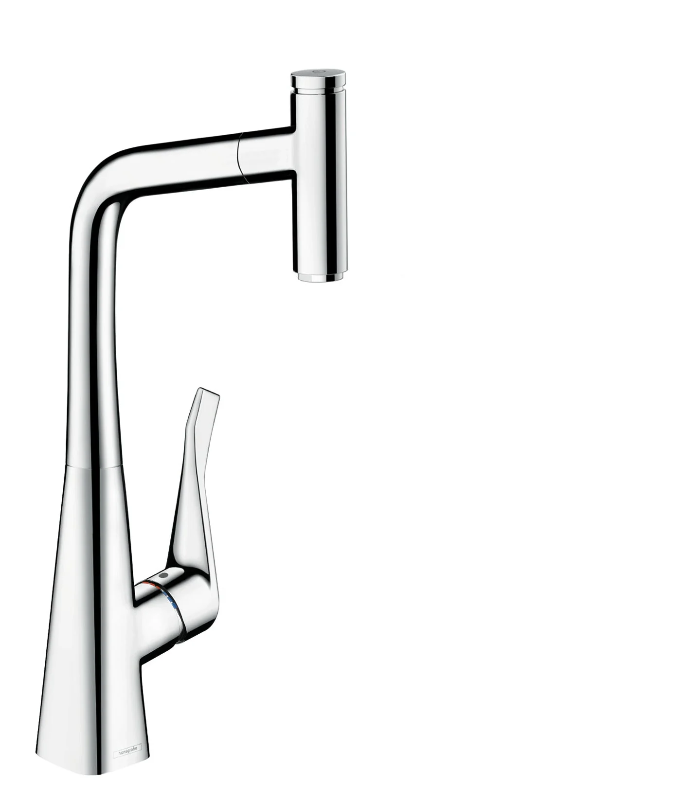 hansgrohe 14848001 Metris Select Pull-Out Prep Kitchen Faucet with Select On/Off Push Button in Chrome - Image 3