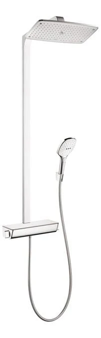 hansgrohe 27112001 Raindance Select Showerpipe with Rain Shower Head, Multi-Function Hand Shower and Glass Shelf in Chrome - Image 2