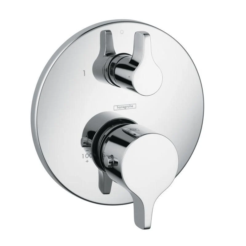 hansgrohe 04352000 S/E Thermostatic Valve Trim with Integrated Volume Control - Less Valve in Chrome