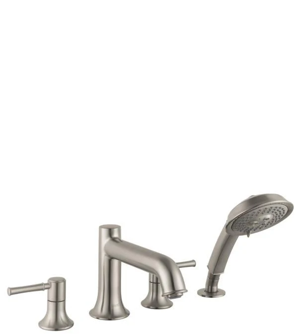 hansgrohe 14314001 Talis C Roman Tub Filler Faucet with Diverter Metal Lever Handles and 2.0 GPM Multi Function Hand Shower Less Valve in Chrome - Image 2