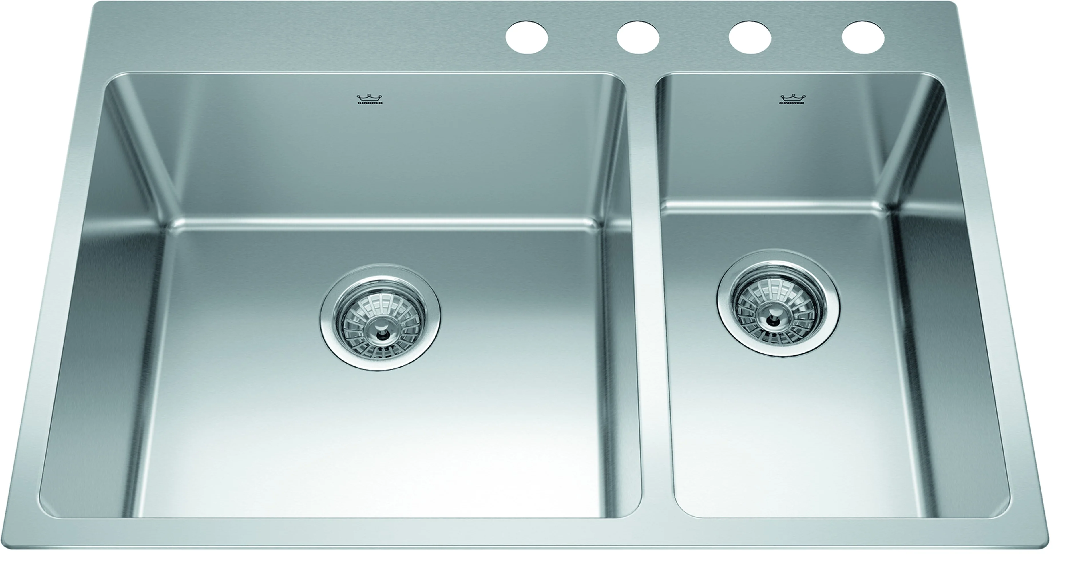 Kindred Brookmore BCL2131R-9 Drop-In Double Bowl 30.88 x 20.9 in Stainless Steel Kitchen Sink