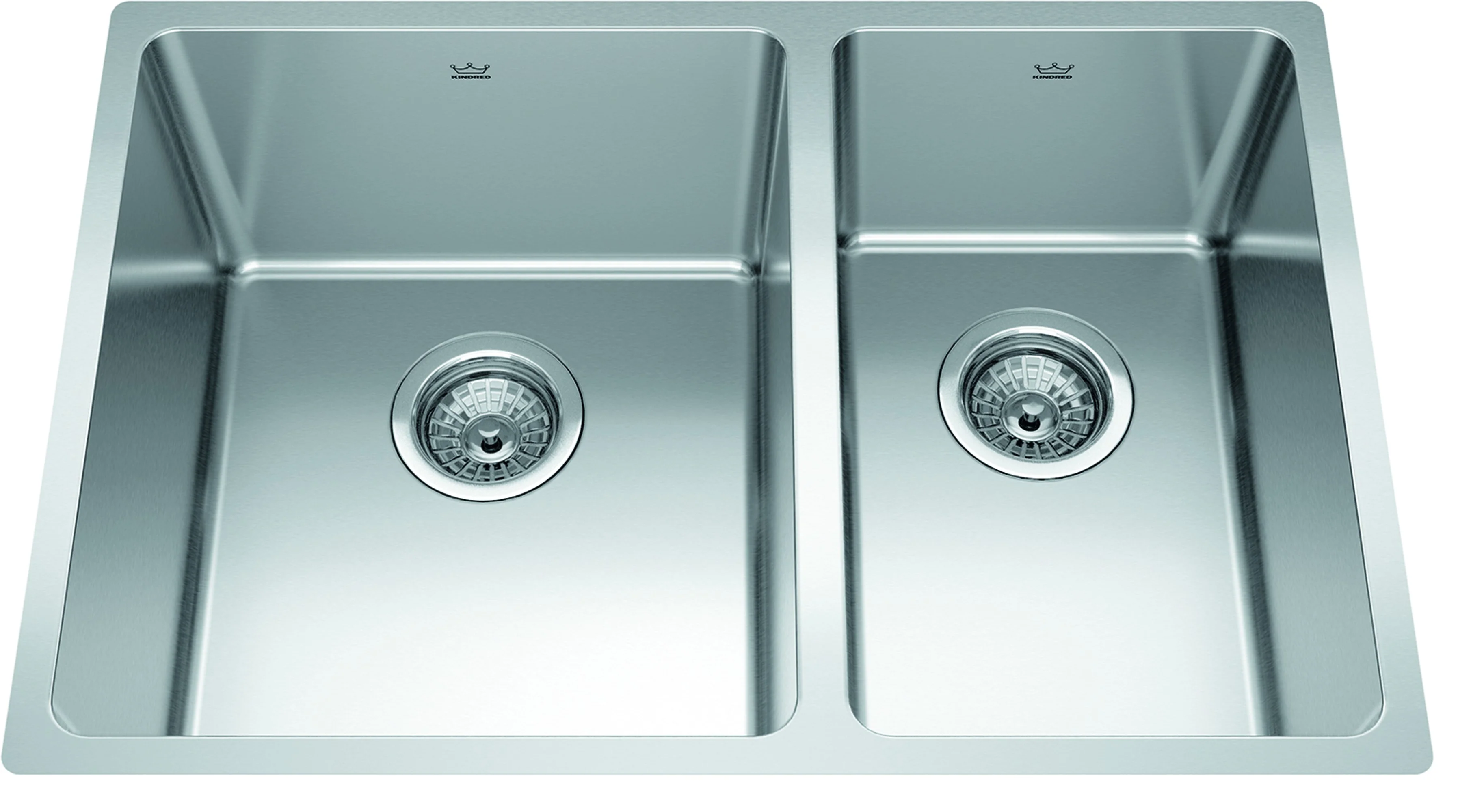 Kindred Brookmore BCU1827R-9N Undermount Double Bowl 26.56 x 18.13 in Stainless Steel Kitchen Sink