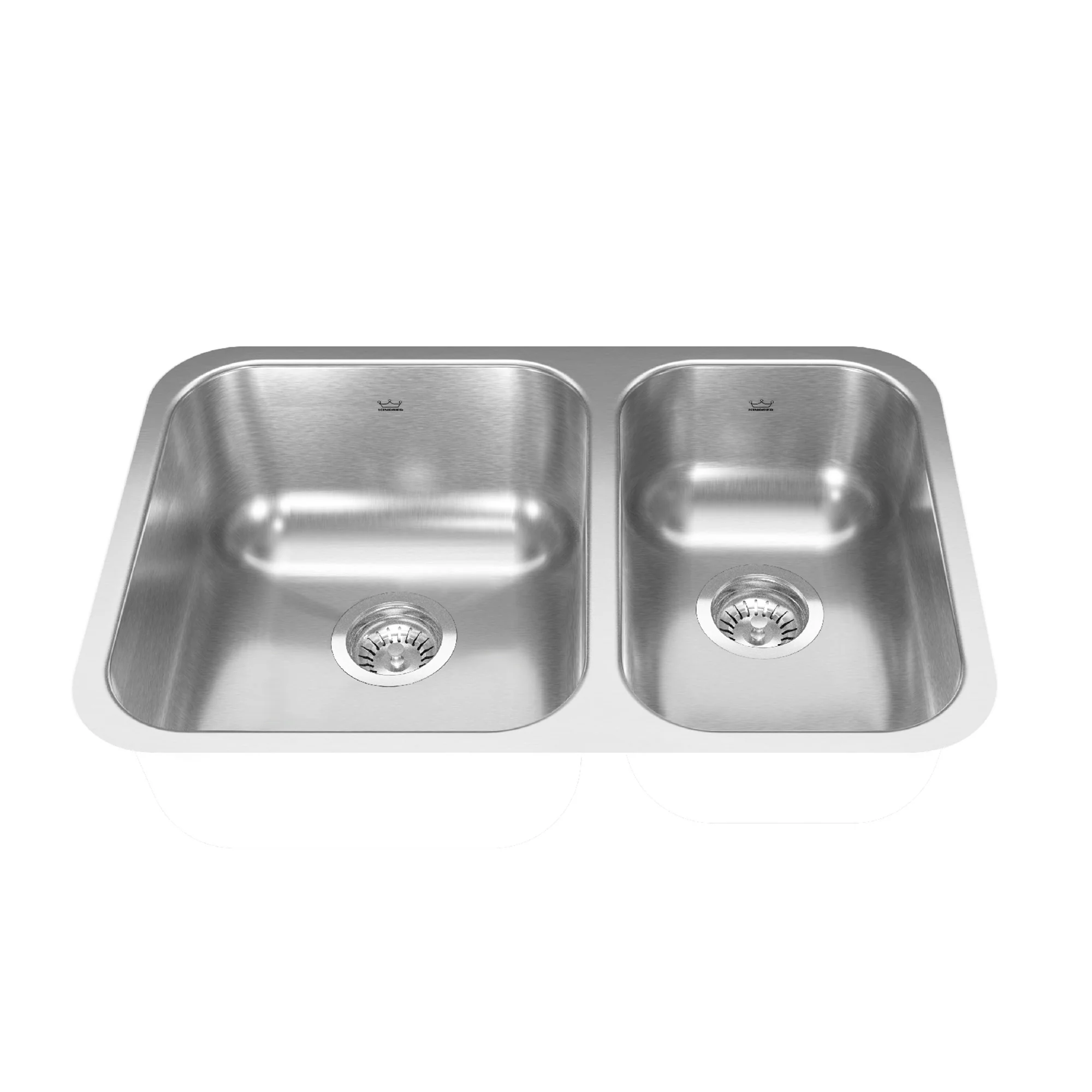 Kindred Reginox NDC1827RU-9N Undermount Double Bowl 26.88 x 17.75 in Stainless Steel Kitchen Sink