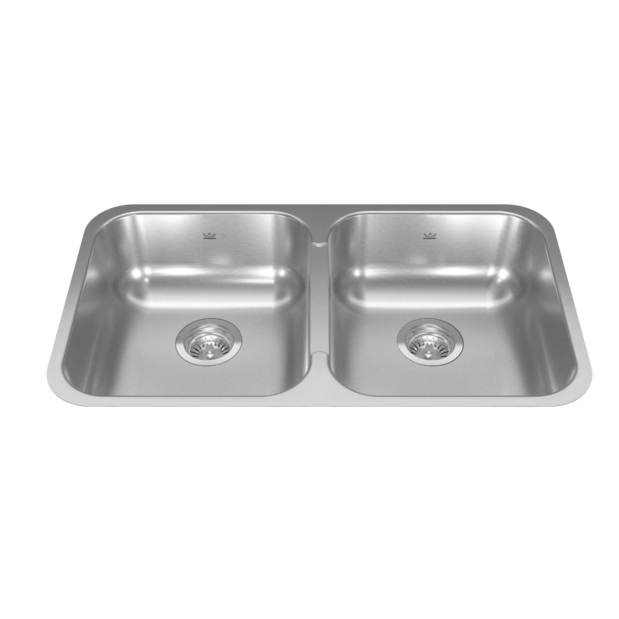 Kindred Reginox RDU1831-7N Undermount Double Bowl 30.88 x 17.75 in Stainless Steel Kitchen Sink