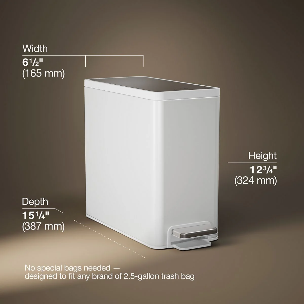 KOHLER K-20957 2.5-gallon slim step trash can - Image 7