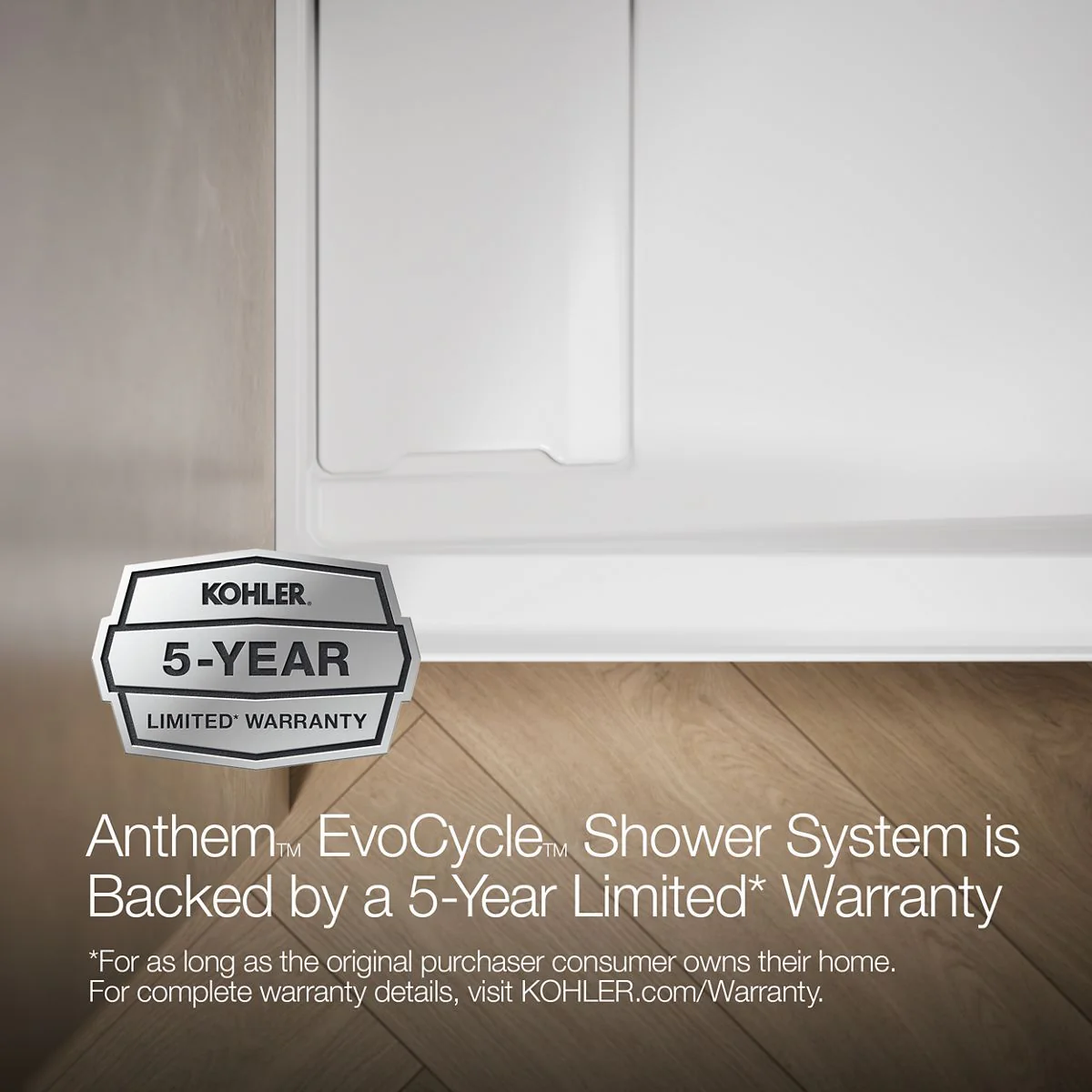 KOHLER K-33475 Anthem EvoCycle 60" x 36" alcove shower base, left drain - Image 3