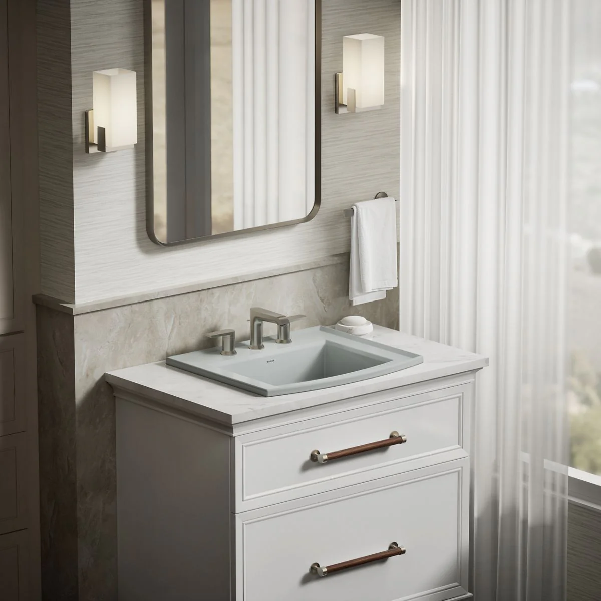 KOHLER K-2356-8 Archer 22-3/4" rectangular drop-in bathroom sink - Image 13