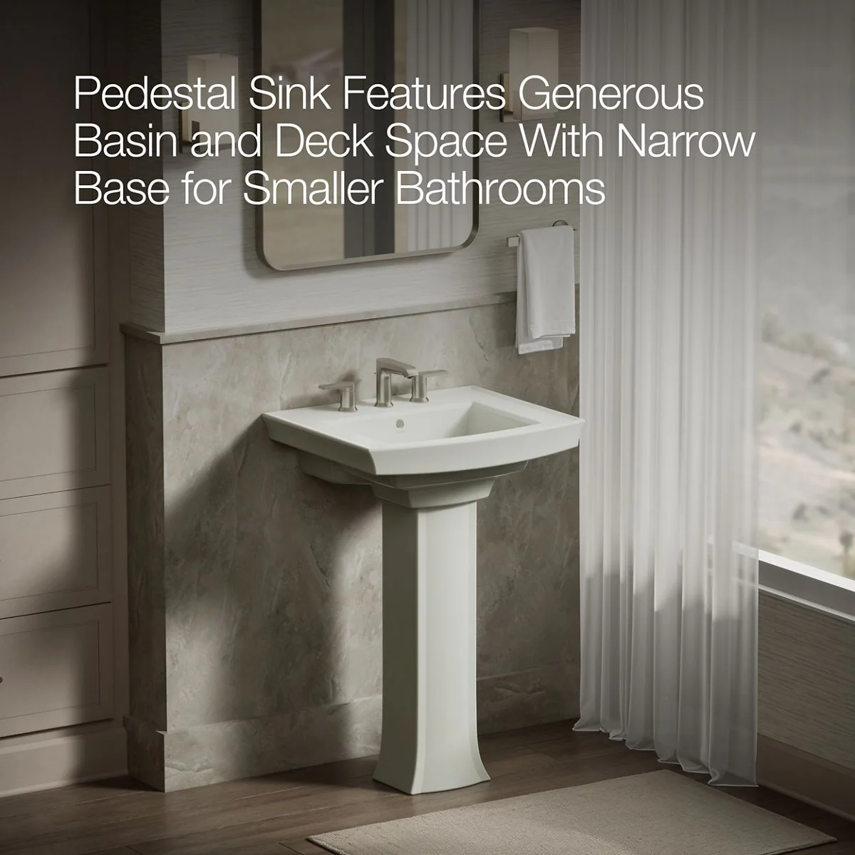 KOHLER K-2359-8 Archer 24" rectangular pedestal bathroom sink - Image 11