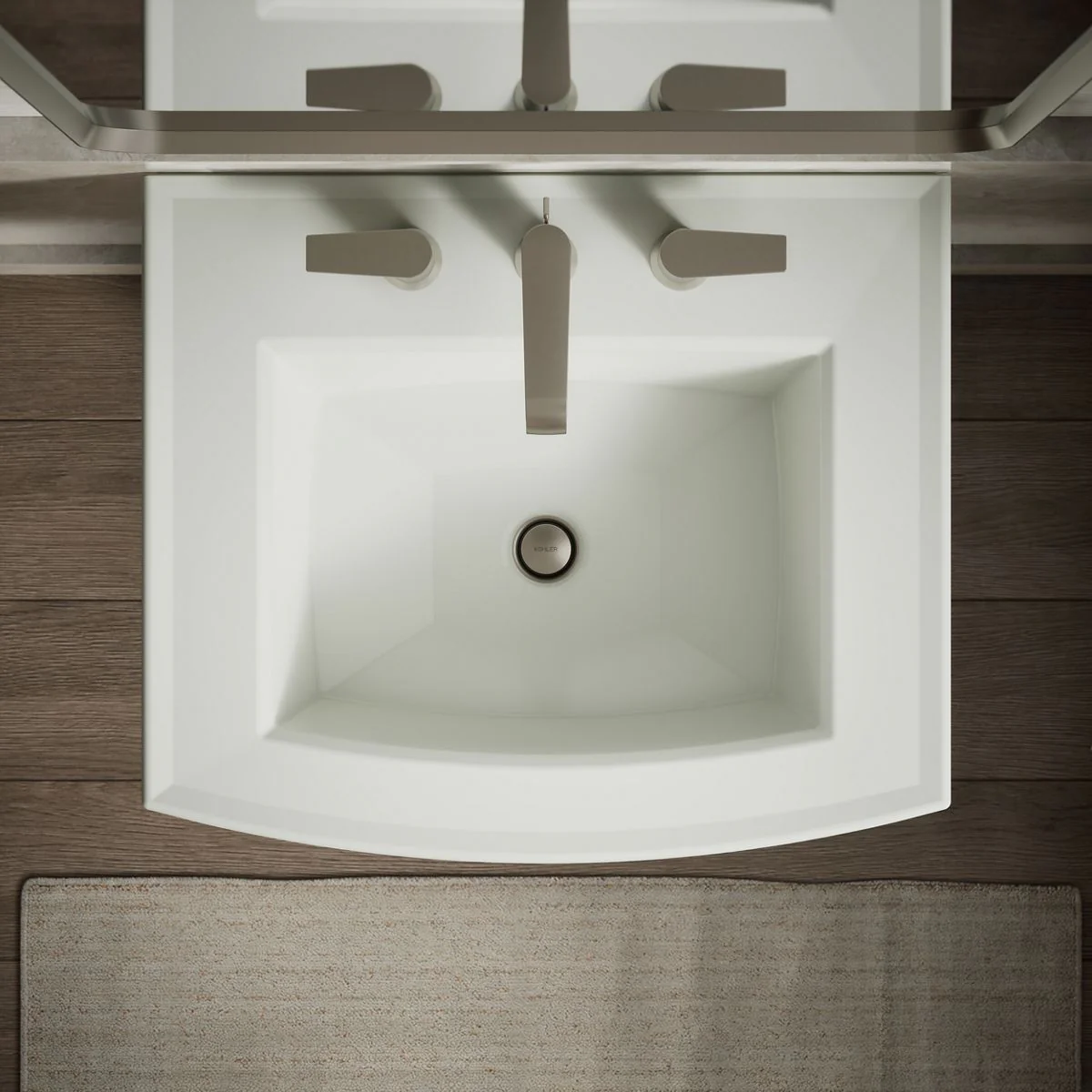KOHLER K-2359-8 Archer 24" rectangular pedestal bathroom sink - Image 14