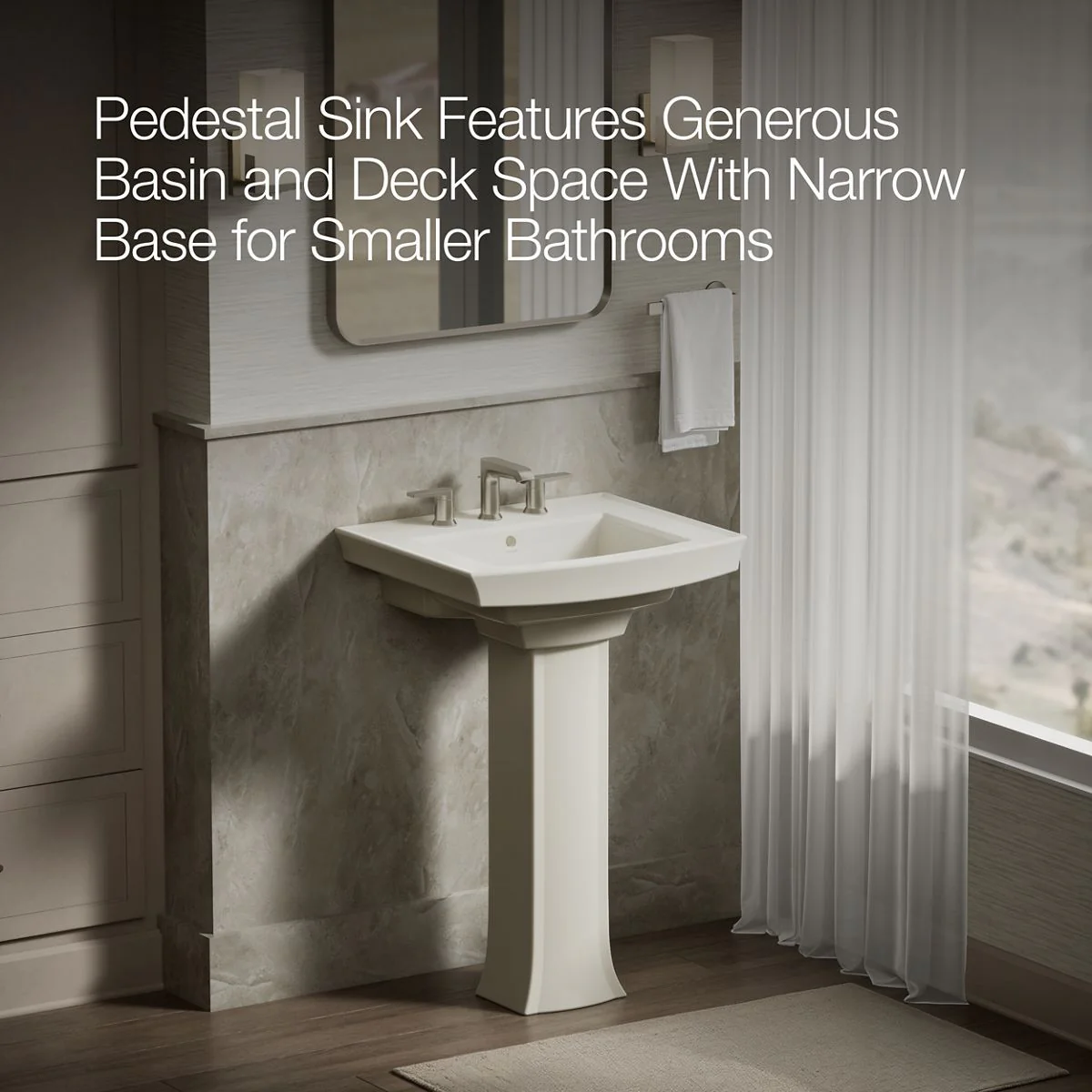 KOHLER K-2359-8 Archer 24" rectangular pedestal bathroom sink - Image 18
