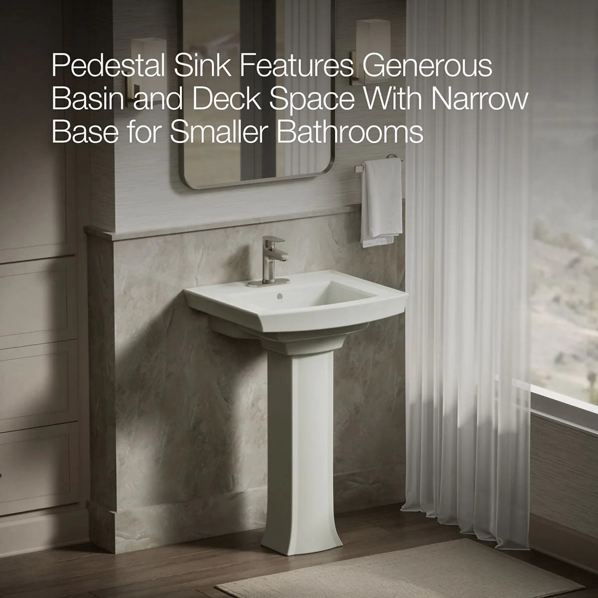 KOHLER K-2359-4 Archer 24" rectangular pedestal bathroom sink - Image 13