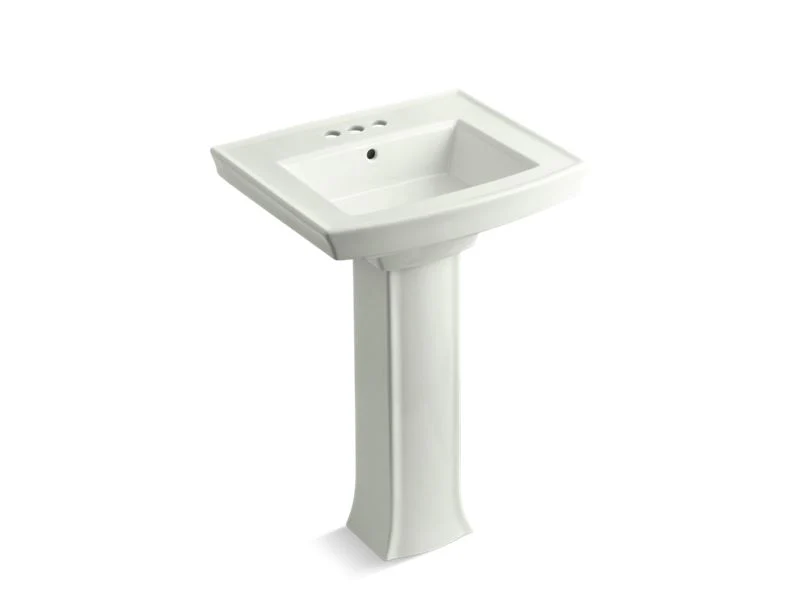 KOHLER K-2359-4 Archer 24" rectangular pedestal bathroom sink - Image 9