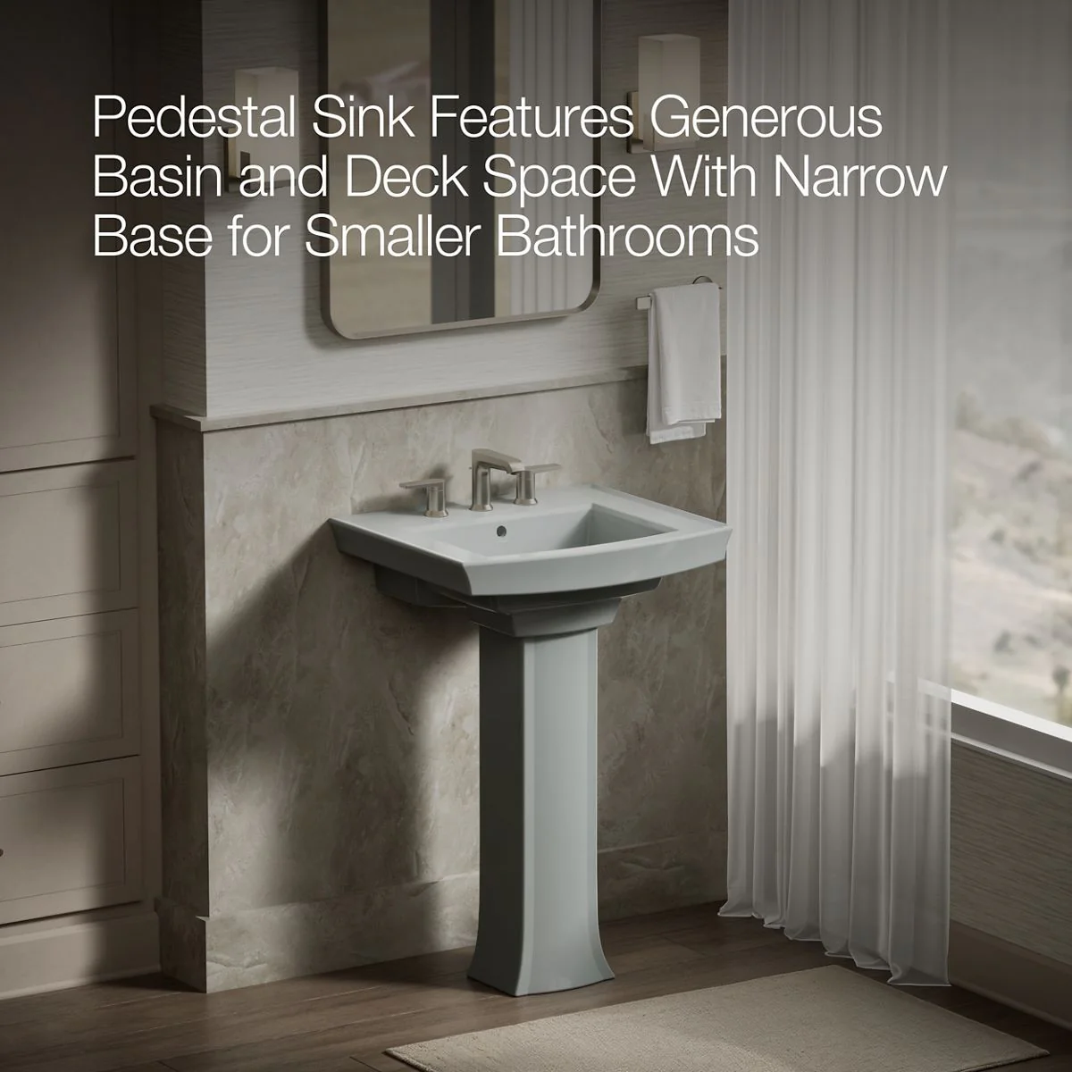 KOHLER K-2359-8 Archer 24" rectangular pedestal bathroom sink - Image 21