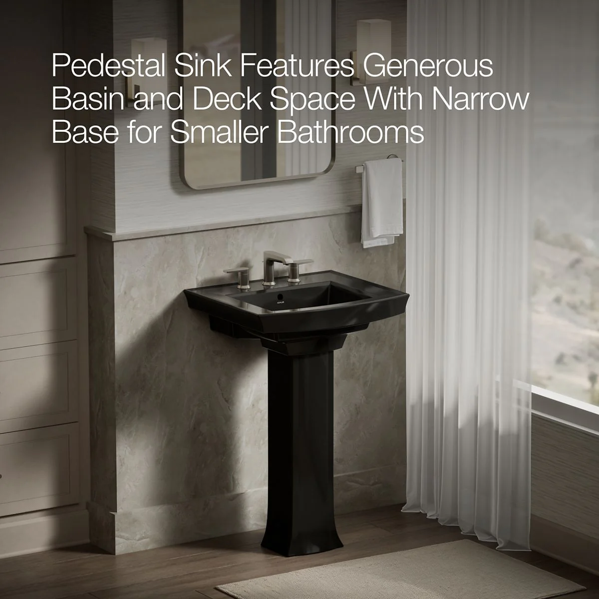 KOHLER K-2359-8 Archer 24" rectangular pedestal bathroom sink - Image 28
