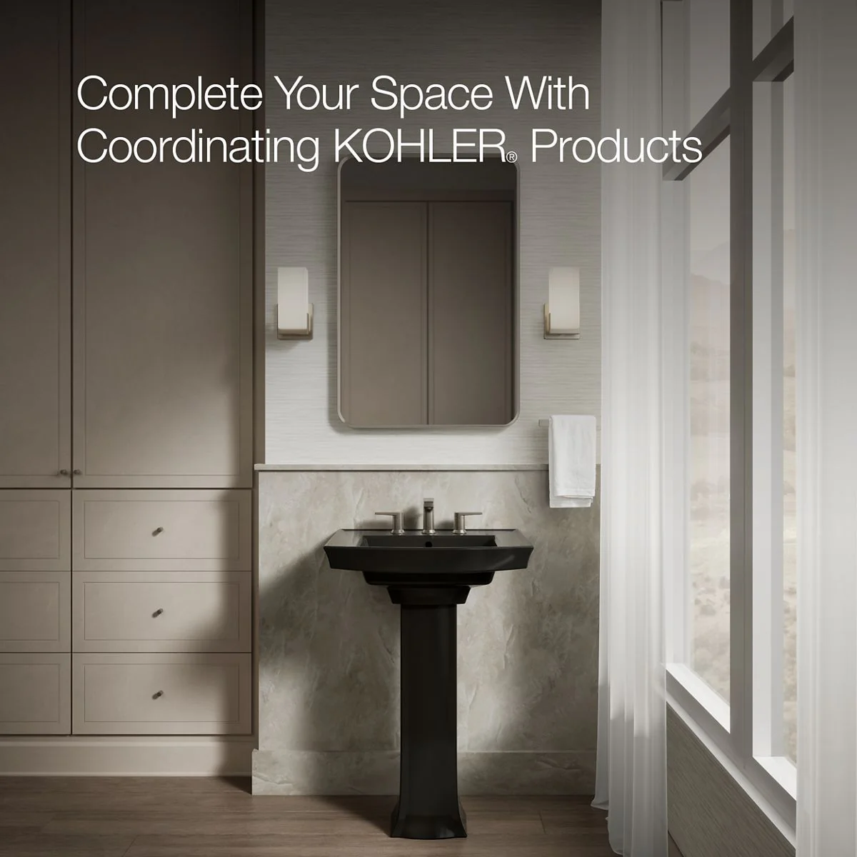 KOHLER K-2359-8 Archer 24" rectangular pedestal bathroom sink - Image 29