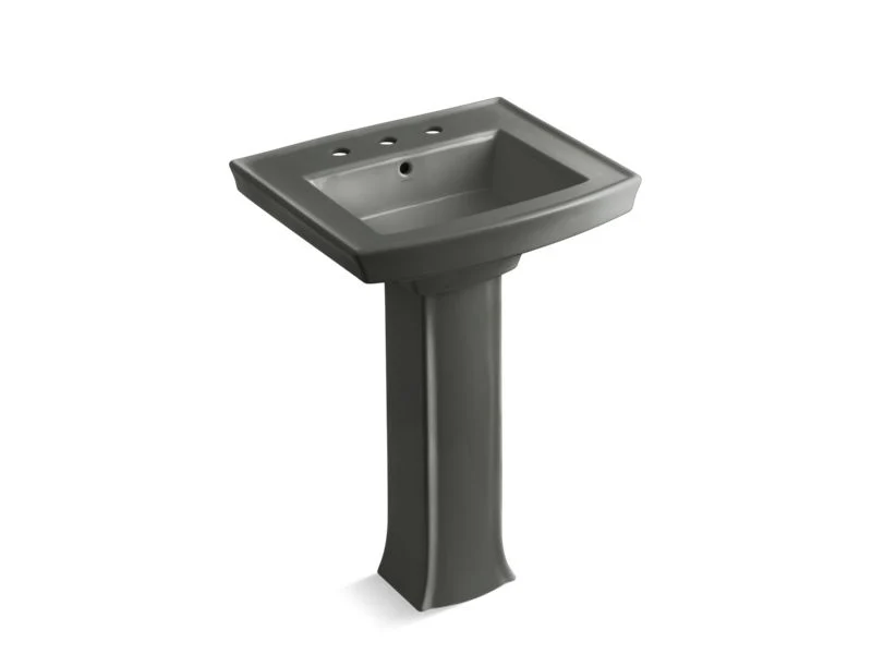 KOHLER K-2359-8 Archer 24" rectangular pedestal bathroom sink - Image 3